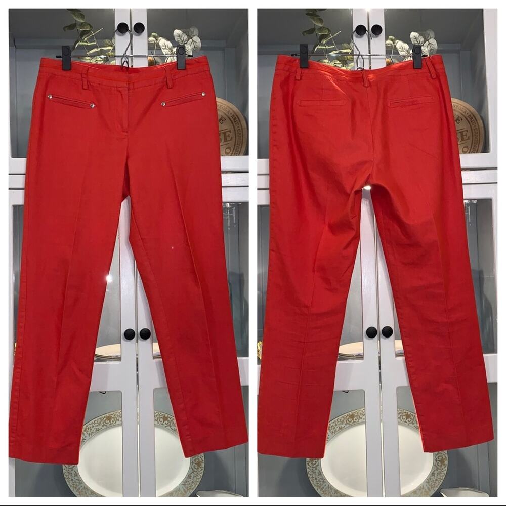 Larry Levine Slim Leg Ankle Pant Red Sz 10